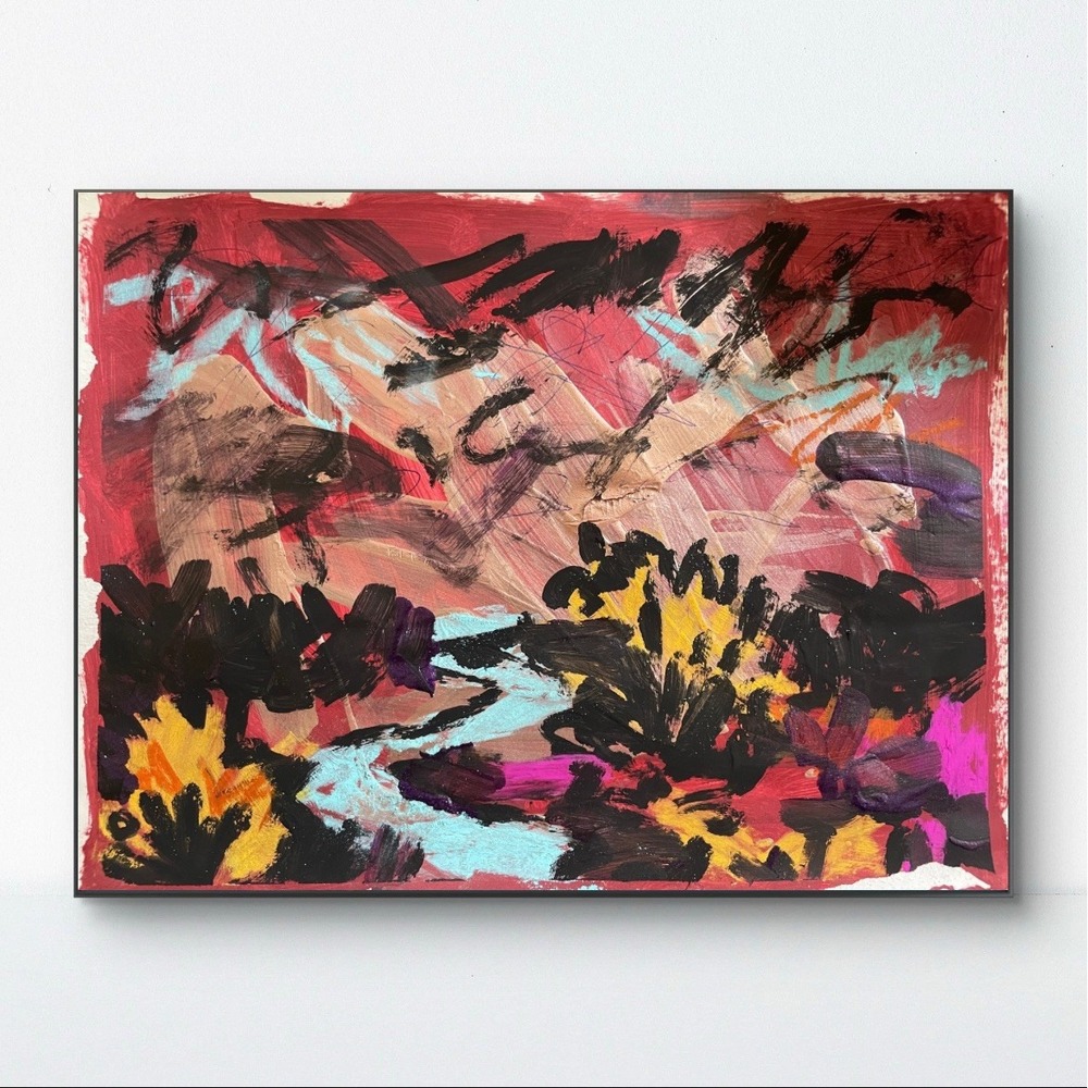 OMAN Landscape 8.5x11 Abstract Expressionism Signed Original Fine Art 001
